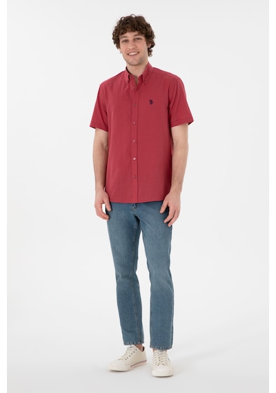 U.s. Polo Assn. Erkek Vişne Gömlek Kısa Kollu 50306324-vr223 Vişne