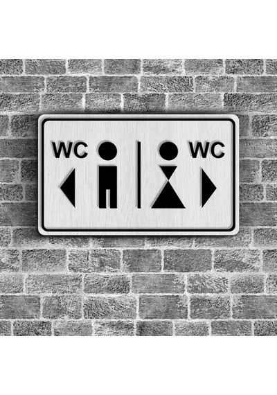 Bay & Bayan WC Ahşap Yönlendirme Levhası - B2