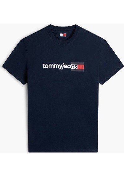 Tommy Hilfiger Tjm Reg Entry Dna Ss Tee Erkek Mavi T-shirt - Dm0dm23406