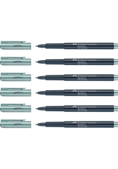 Faber-Castell Metalik Markör Buz Mavisi 6'Lı