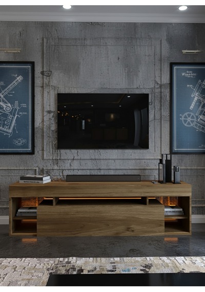 Resital Ledli Tv Ünitesi L1502-2 Ceviz Ceviz