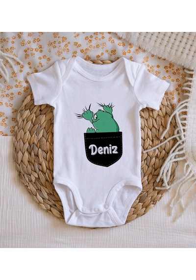 Bitmeyenkartus Bk Kids Isimli Bebek Body Zıbın - Model 36 Beyaz