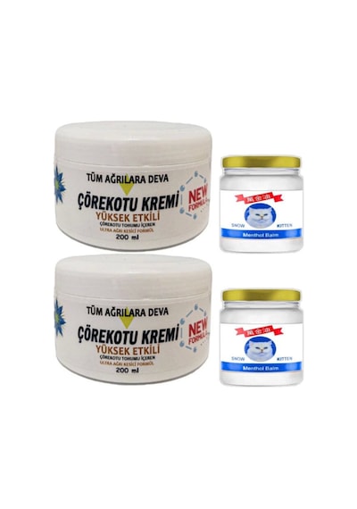 Süper Çörek Otu Kremi Xl Boy 2x200 Ml+snow Kitten 2x50 Ml Menthol Balm