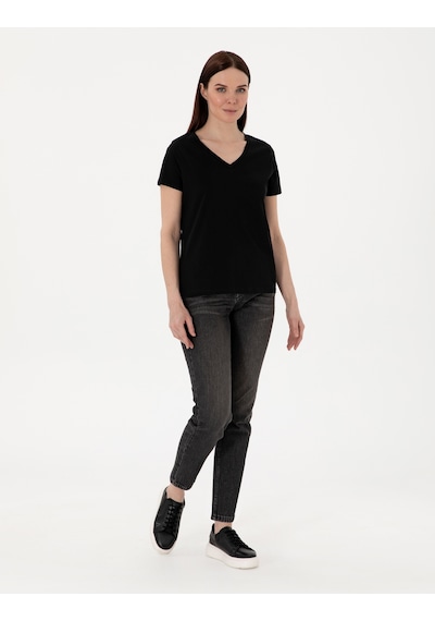 Pierre Cardin Kadın Siyah Tişört 50305749-vr046 Siyah