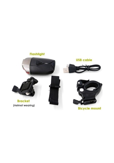 Forte GT 300 lümen Bisiklet Ön Işık Kask ve Gidon Farı Xbyc 6126 Gri - Siyah