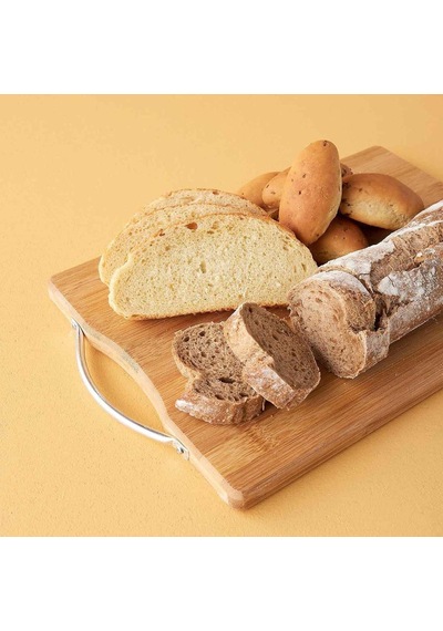 Ayrex Metal Saplı Bambu Kesme Tahtası Antibakteriel Yıkanabilir Doğrama Tahtası Dikdörtgen 34x24 Cm Diğer