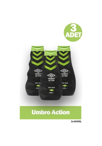 Umbro Action Erkek Vücut Yıkama Duş Jeli Şampuanı 400 Ml 3 Adet Diğer
