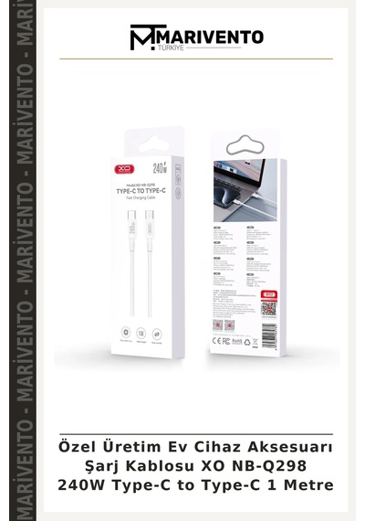 Özel Üretim Ev Cihaz Aksesuarı Şarj Kablosu Xo Nb-q298 240w Type-c To Type-c 1 Metre