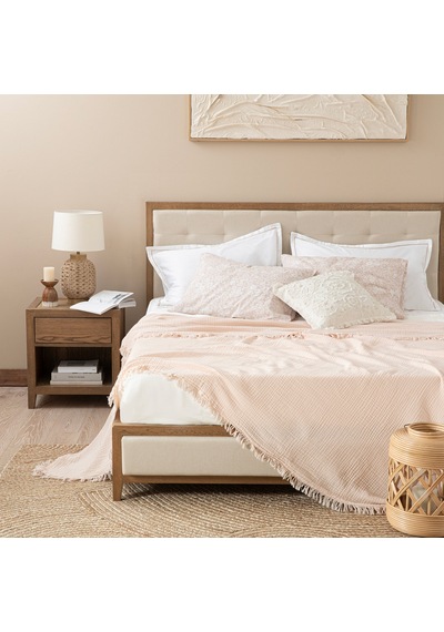 Marfa Çift Kişilik Pike 200x220 Cm Pudra