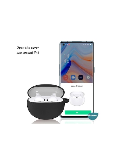 Xiaomi Redmi Buds 4 Active İçin Kılıf Askılı Mat Silikon Siyah Redmi Buds 4 Active İle Uyumlu Kılıf - Siyah