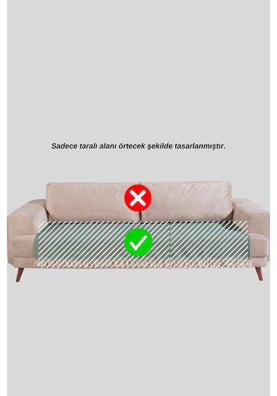 Miracolo Home Ekru Pamuklu Koltuk Örtüsü 115x200 Önden Saçaklı Çizgili Desenli