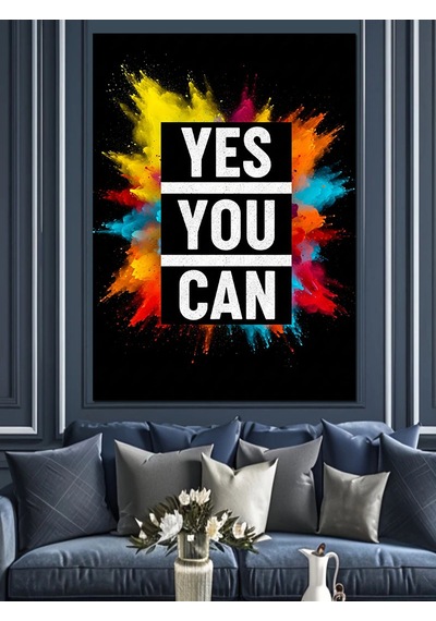 Ahşap Tablo Evet Yapabilirsin Motivasyon Yazısı