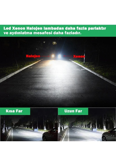 H27 Led Xenon Far Ampulü Beyaz Işık Şimşek Etkili C6 Kasa