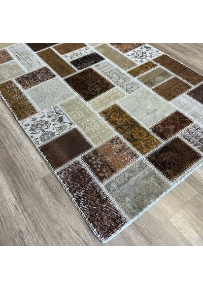 Hoom Rugs Patchwork Kahve Kutulu El Dokuma Kilim Kahve