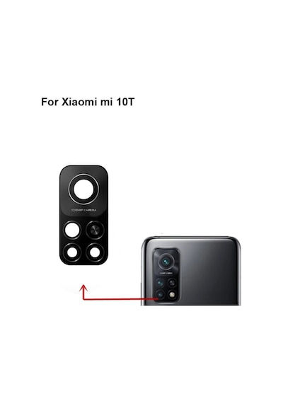 Xiaomi Uyumlu Mi10T Arka Kamera Camı (Çıtasız Sadece Cam)