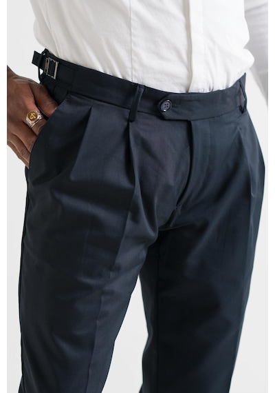 Slimfit Çift Pileli Duble Paça Kemer Detaylı Yazlık Erkek Kumaş Pantolon 001