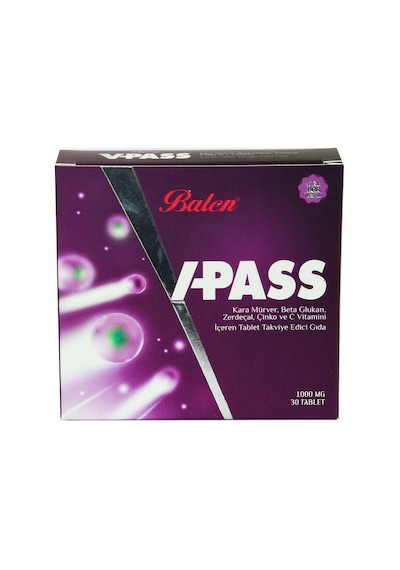 V-pass Kara Mürverli Zerdeçallı Çinko Ve C Vitaminli 1000 Mg X 30 Tablet