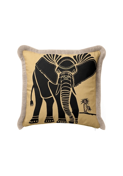 Afrika Esintili Fil Motifli Saçaklı Yastık Kılıfı - Safari Bohem Siyah Krem Püsküllü Kırlent Kılıfı Metalik Grili Terrakota Afrika Esintili Fil Motifli Saçaklı Yastık Kılıfı - Safari Bohem Siyah Krem Püsküllü Kırlent Kılıfı Metalik Grili Terrakota