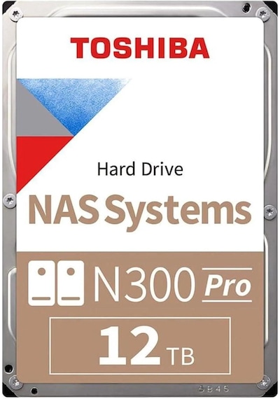 Toshiba N300 Pro 12tb Nas 3.5 İnç Dahili Sabit Disk - Cmr Sata 6 Gb/s 7200 Rpm 512 Mb Önbellek - Hdwg51cuzsvb