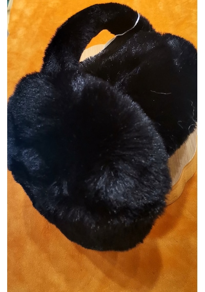 Monalisa Home Lüks Peluşlu Büyük Kulaklık Siyah