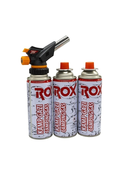 Ws-509C Bütan Gaz Torch Kamp Pürmüz Seti 3 Tüp Kartuşlu Çok Renkli
