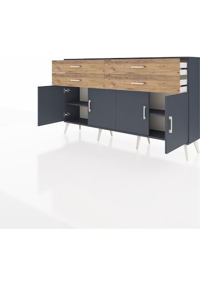 Arges Konsol 2 Raflı 4 Çekmeceli 8 Kapaklı 176x30x99 Antrasit-ant Antrasit-antrasit/çam Arges Konsol 2 Raflı 4 Çekmeceli 8 Kapaklı 176x30x99 Antrasit-ant Antrasit-antrasit/çam