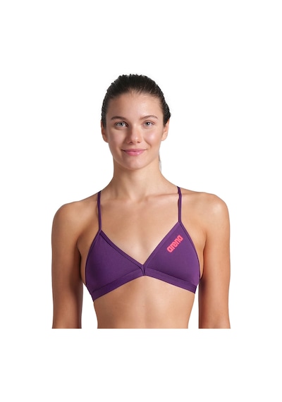 Arena Team Swim Top Tie Back Solid Kadın Mor Yüzücü Bikini Üstü 004768930 Mor