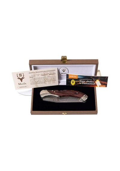 Muela Gl 9,5cm Kingwood Sap Damascus Kamp Çakı Çok Renkli
