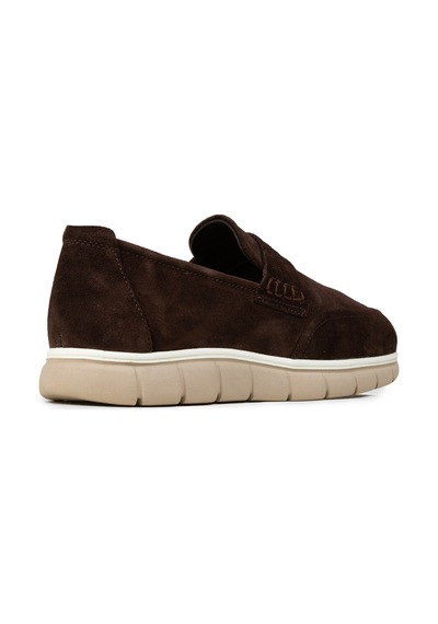 Deery Erkek Hakiki Süet Kahverengi Loafer Ayakkabı - 02045mkhve02