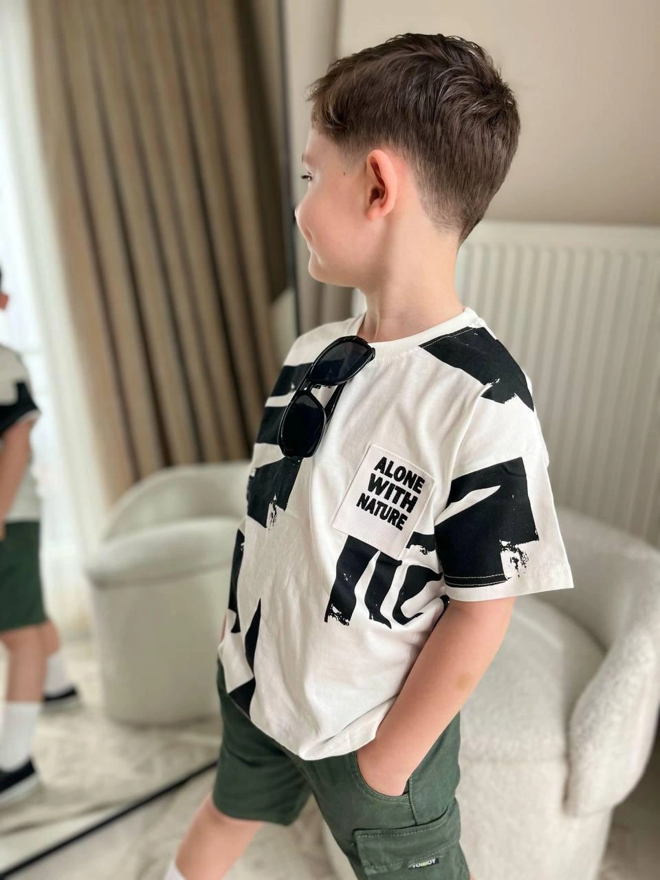 Cg Kids Siyah Desenli Basic Alt Yeşil Kargo Cepli Kot Şort Erkek Beyaz - Siyah - Yeşil Cg Kids Siyah Desenli Basic Alt Yeşil Kargo Cepli Kot Şort Erkek Beyaz - Siyah - Yeşil