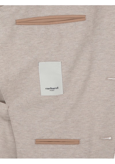Cacharel Bej Slim Fit Dokulu Takım Elbise