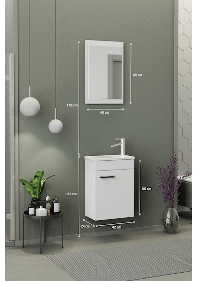 Biani Fix Arya Mini 42 Cm Banyo Dolabı,Seramik Lavabolu, Aynalı,Lavabo Dahil,Mdf,Mat Beyaz Biani Fix Arya Mini 42 Cm Banyo Dolabı,Seramik Lavabolu, Aynalı,Lavabo Dahil,Mdf,Mat Beyaz