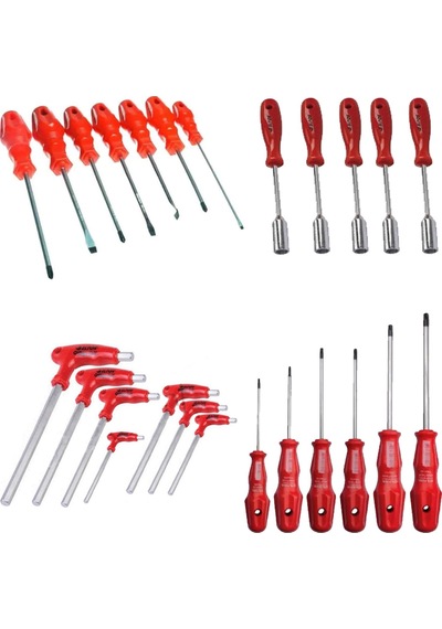 25 Parça Yıldız Düz Tornavida + Tork Tornavida + Lokma Takımı
