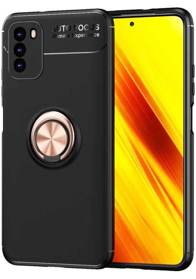 Xiaomi Poco M3 Kılıf Zore Ravel Yüzüklü Silikon Kılıf