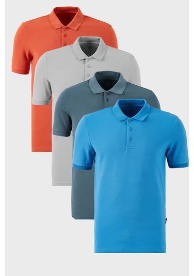 Buratti Pamuklu Regular Fit Düğmeli Polo Yaka 4'Lü Paket Erkek T Shirt 5902127S4 Tarçın-Koyu Mavi-Kül-Petrol