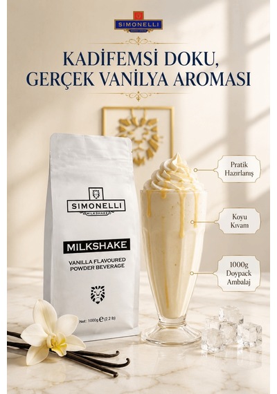 Simonelli Vanilya Aromalı Toz Milkshake Karışımı 1 KG