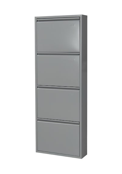 Kaser Metal 4'Lü Metal Ayakkabılık Gri