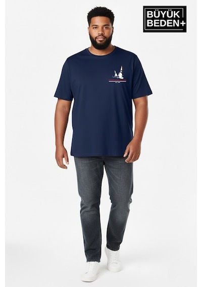 Superlife Erkek Büyük Beden Yelken Baskılı 3xl-6xl Bisiklet Yaka Tshırt Spr26bts510-11 Lacivert Superlife Erkek Büyük Beden Yelken Baskılı 3xl-6xl Bisiklet Yaka Tshırt Spr26bts510-11 Lacivert