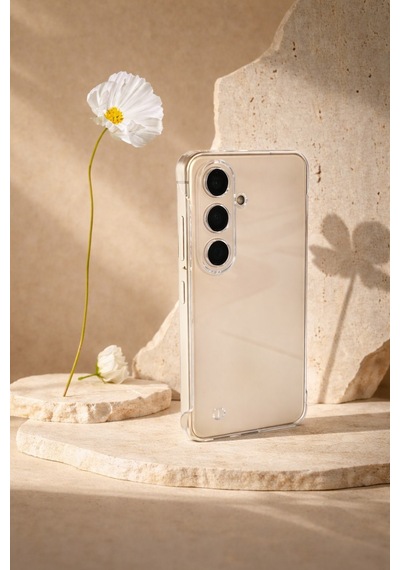 Samsung Galaxy S23 Fe Uyumlu Kamera Korumalı Yanları Açık Sararmaz Sert Mika Şeffaf Kılıf