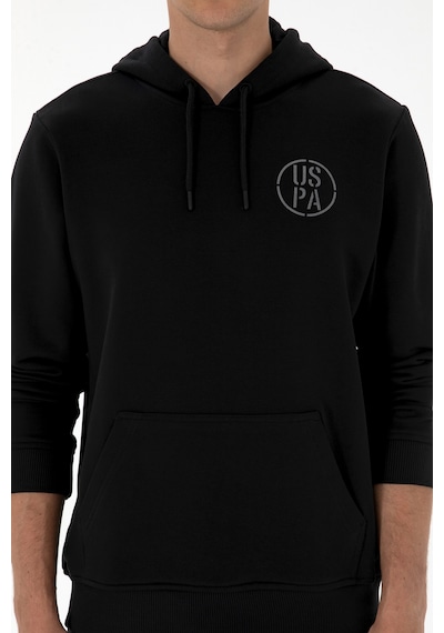 U.S. Polo Assn. Erkek Regular Fit Kapüşonlu Siyah Sweatshirt 50313718-VR046