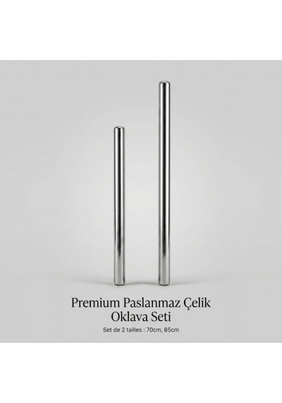 2'li Paslanmaz Çelik Oklava Seti
