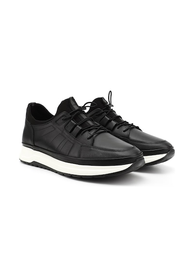 Gönderi(R) Gönderi R Erkek Siyah Likralı Lastik Bağcıklı Hakiki Deri Comfort Sneaker Ddma80442145 Siyah