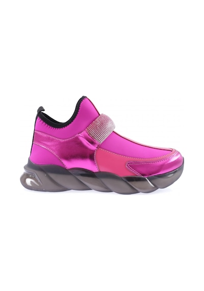Dgn 104-23y Kadin Strech Detayli Silver Taş Bantli Sneakers Ayakkabi Fuşya