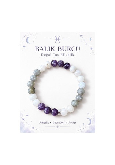 Balık Burçlarına Özel Doğaltaş Bileklik Mor - 928502436 Mor