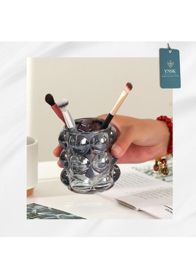 Bubble Cam Bardak & Mumluk & Fırça & Uçlu Kalem Tutucu & Kalemlik Füme