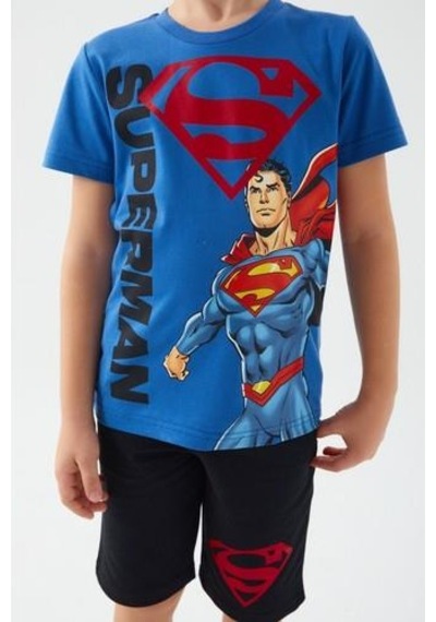 Superman Erkek Çocuk Bermuda Takım Cobalt