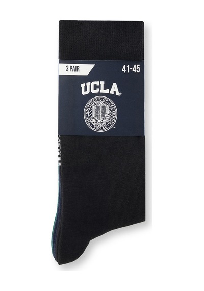 Ucla Sılvıus 3'lü Siyah Lacivert Yeşil Uzun Jakarlı Standard Fit Unisex Çorap Siyah Lacivert Yeşil