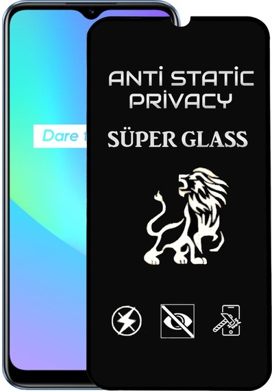 Realme C25s Tam Kaplayan Anti Statik Hayalet Süper Cam Ekran Koruyucu
