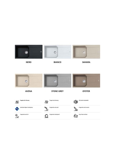 Franke Urban Ubg 611-100 Granit Eviye. Nero