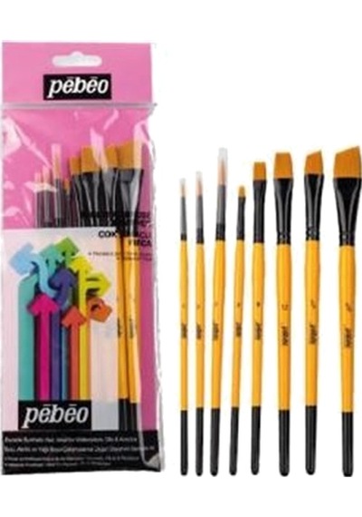 Pebeo Fırça Seti Angular-kesik Uç-sulu Boya 8 Li Set-6